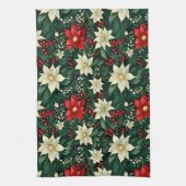 Linge De Cuisine Floral Motif de Noël (Vertical)