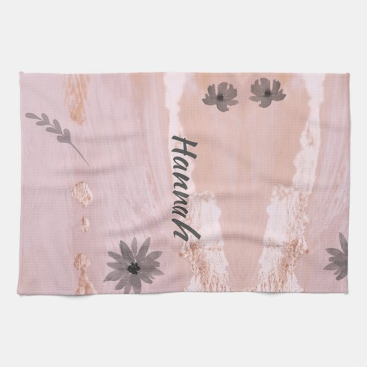 Linge De Cuisine Floral or Rose moderne (Horizontal)