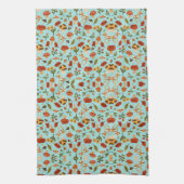 Linge De Cuisine Floral pattern blanket with a light blue backgroun (Vertical)