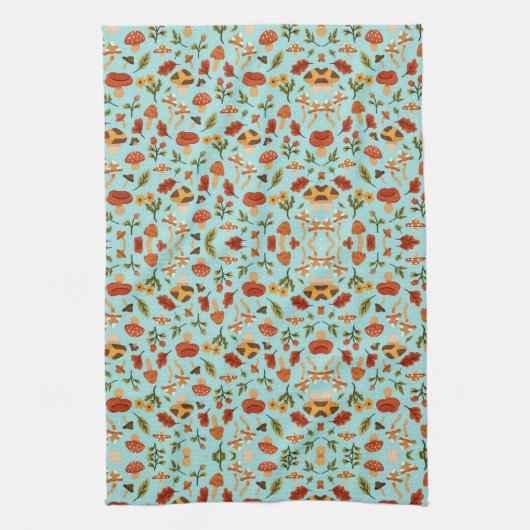 Linge De Cuisine Floral pattern blanket with a light blue backgroun (Vertical)