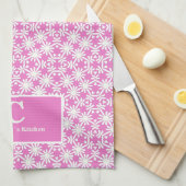 Linge De Cuisine Floral rose (Quart Plié)