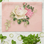 Linge De Cuisine Floral rose avec Diamond Tiara Princess Design (Plié)