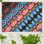 Linge De Cuisine Floral rose et bleu (Plié)