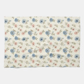 Linge De Cuisine Floral rose et bleu doux (Horizontal)