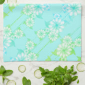 Linge De Cuisine Floral turquoise et verte (Plié)