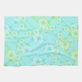 Linge De Cuisine Floral turquoise et verte (Horizontal)