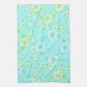 Linge De Cuisine Floral turquoise et verte (Vertical)