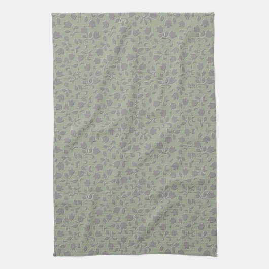 Linge De Cuisine Floral vert olive (Vertical)
