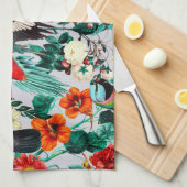LINGE DE CUISINE FLORALE ET OISEAUX XIV-II (Quart Plié)