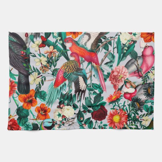 LINGE DE CUISINE FLORALE ET OISEAUX XIV-II (Horizontal)