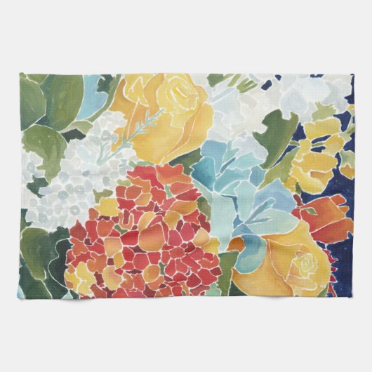 Linge De Cuisine Florals II de minuit (Horizontal)