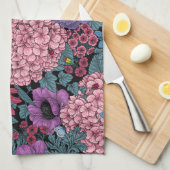 Linge De Cuisine Floraux de jardin gras (Quart Plié)