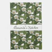 Linge De Cuisine Flore blanche personnalisée (Vertical)