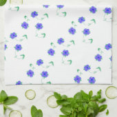 Linge De Cuisine Flore bleu mauve (Plié)