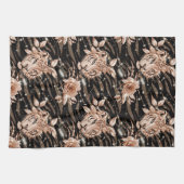 Linge De Cuisine Flore de tigre d'or Rose noir (Horizontal)