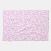 Linge De Cuisine Flore Pastel Retro Daisy sur rose pâle (Horizontal)