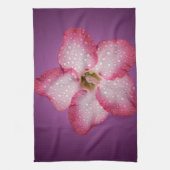 Linge De Cuisine Flore rose Adenium Violet rayé (Vertical)