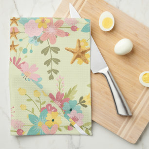 Linge De Cuisine Flore rose jaune rose personnalisée