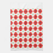 Linge De Cuisine Flore rouge orange (Vertical)