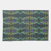 Linge De Cuisine Flore turquoise profonde (Horizontal)