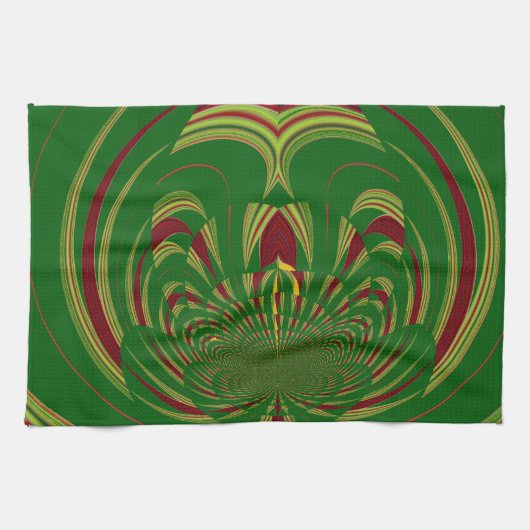 Linge De Cuisine Flore verte (Horizontal)