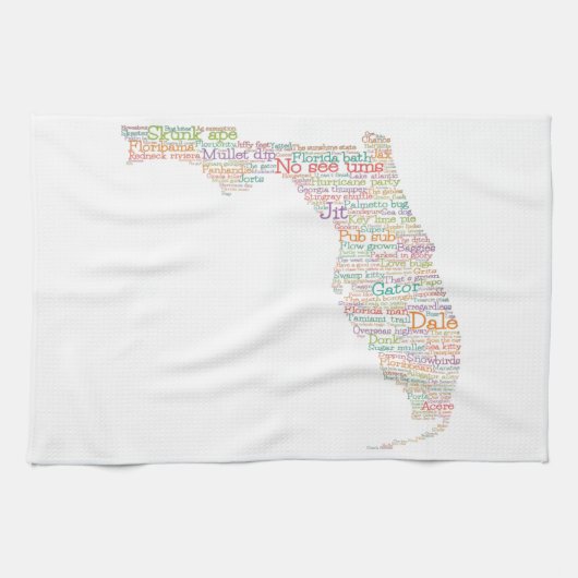 Linge De Cuisine Florida USA Slang Word Art Map (Horizontal)