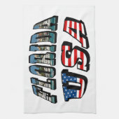 Linge De Cuisine Floride Photo et USA Flag Text (Vertical)