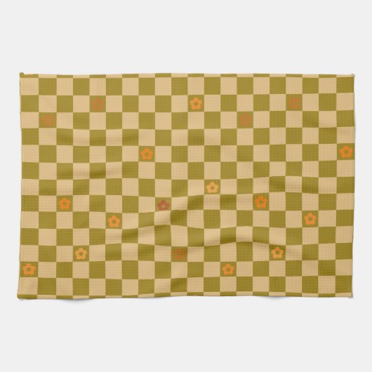 Linge De Cuisine Flowe Checkered Pattern - No. 02 (Horizontal)