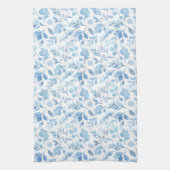 Linge De Cuisine Flower bleu de Watercolor (Vertical)