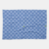 Linge De Cuisine Flower Checkered Pattern No. 01 - Light Blue (Horizontal)