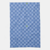 Linge De Cuisine Flower Checkered Pattern No. 01 - Light Blue (Vertical)