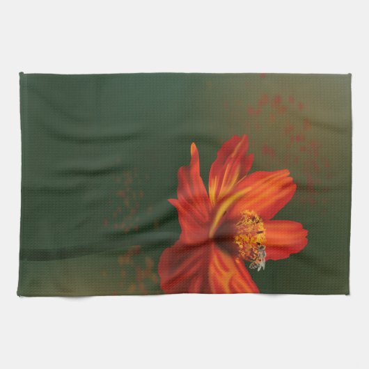 Linge De Cuisine Flower with bee (Horizontal)