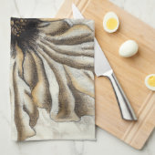 Linge De Cuisine Flowerhead Fresco sur Tan Arrière - plan (Quart Plié)