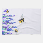 Linge De Cuisine Flowers and Bees Flying Kitchen Towel (Horizontal)