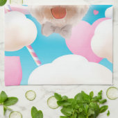 Linge De Cuisine Fluffy Dog avec Casquette blanc (Plié)