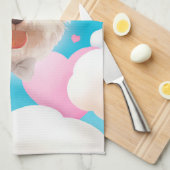 Linge De Cuisine Fluffy Dog avec Casquette blanc (Quart Plié)