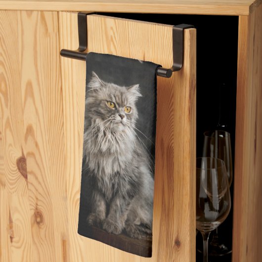 Linge De Cuisine Fluffy Gris (Pliage en tiers)