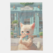 Linge De Cuisine Fluffy Kitten avec Lollipop à la pâtisserie (Vertical)