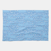 Linge De Cuisine Flux de bulles, nuances de bleu clair (Horizontal)