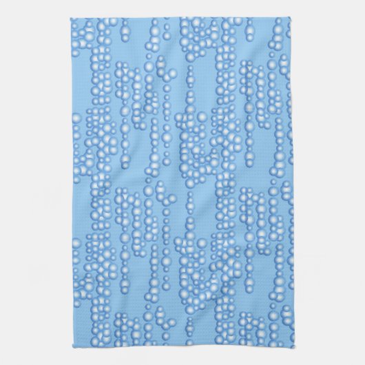 Linge De Cuisine Flux de bulles, nuances de bleu clair (Vertical)