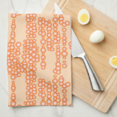 Linge De Cuisine Flux de bulles, pêche (Quart Plié)