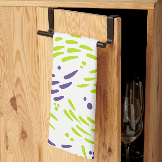Linge De Cuisine Flux de chaux vert et pourpre (Pliage en tiers)