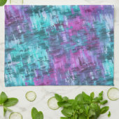 Linge De Cuisine flux numérique digihatch - sarcelle et violet : (Plié)