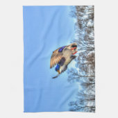 Linge De Cuisine Flying Mallard Duck Drake Wildlife Photo (Vertical)