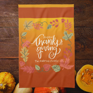 Linge De Cuisine Foliage Automne Bon thanksgiving rustique cosy