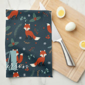 Linge De Cuisine Folly Fox Cuties personnalisée (Quart Plié)