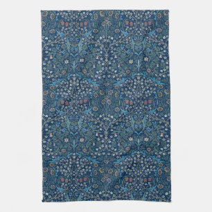 Linge De Cuisine Fond bleu Morris vintage motif Blackthorn