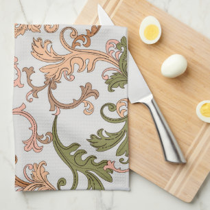 Linge De Cuisine Fond élégant vintage victorien boho avec feuilles
