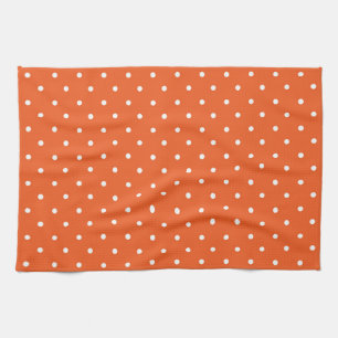Linge De Cuisine Fond orange vif à pois sans couture