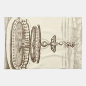 Linge De Cuisine Fontaine de cour avec chérub ornemental (Horizontal)